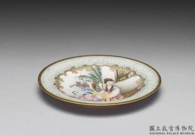 图片[2]-Dish with “Mother Tutoring Her Child” motif in falangcai painted enamels, Qianlong reign (1736-1795), Qing dynasty-China Archive